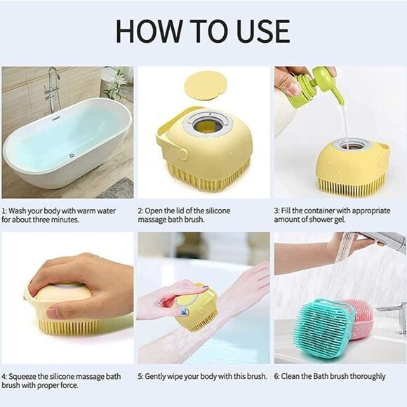 Silcone Pet Bath‎ Massaging Comb Yellow - Picture 6 of 8